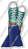 Dark Skin Tone Wearing Teal Shoes w/ Variants