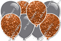 Grey & Orange - Horizontal Balloon Panel
