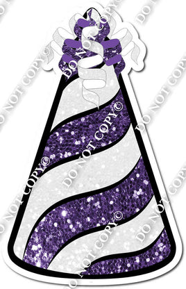 Purple & White Sparkle Party Hat w/ Variant