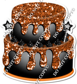 2 Tier Black Orange Cake