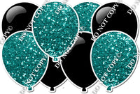 Black & Teal - Horizontal Balloon Panel