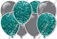 Grey & Teal - Horizontal Balloon Panel