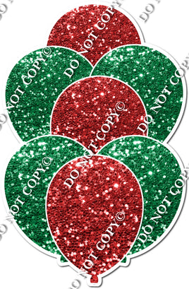 Full Sparkle Red & Green Balloon Bundle