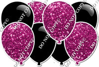 Black & Hot Pink - Horizontal Balloon Panel