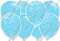 Combo Flat & Sparkle Baby Blue - Horizontal Balloon Panels