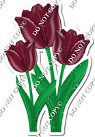 3 Tulips - Burgundy - w/ Variants