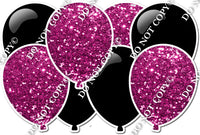 Black & Hot Pink - Horizontal Balloon Panel