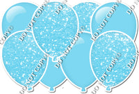 Combo Flat & Sparkle Baby Blue - Horizontal Balloon Panels