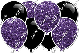 Black & Purple - Horizontal Balloon Panel