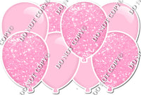 Combo Flat & Sparkle Baby Pink - Horizontal Balloon Panels