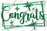 White & Green Sparkle Congrats Grad w/ Variant