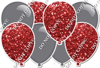 Grey & Red - Horizontal Balloon Panel