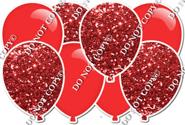 Combo Flat & Sparkle Red - Horizontal Balloon Panels