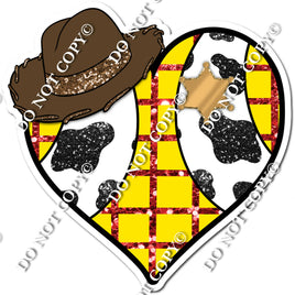 Brown Cowboy Hat Heart w/ Variants