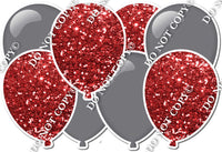 Grey & Red - Horizontal Balloon Panel