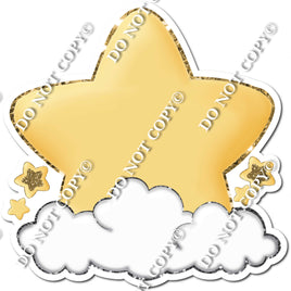Star Sitting on Cloud - Gold