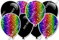 Black & Rainbow - Horizontal Balloon Panel