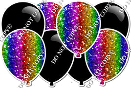 Black & Rainbow - Horizontal Balloon Panel