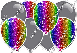 Grey & Rainbow - Horizontal Balloon Panel