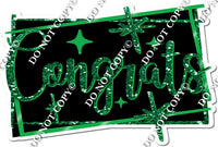 Black & Green Sparkle Congrats Grad w/ Variant