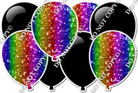 Black & Rainbow - Horizontal Balloon Panel