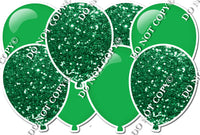Combo Flat & Sparkle Green - Horizontal Balloon Panels