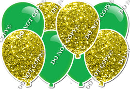 Flat Green & Yellow Sparkle - Horizontal Balloon Panel