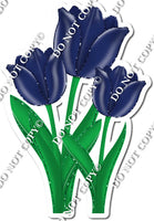 3 Tulips - Navy Blue - w/ Variants