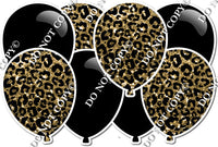 Black & Gold Leopard - Horizontal Balloon Panel