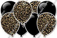Black & Gold Leopard - Horizontal Balloon Panel