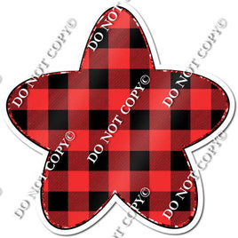 Red Plaid Rounded Star