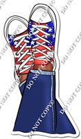 Dark Skin Tone Wearing American Flag Shoes w/ Variants