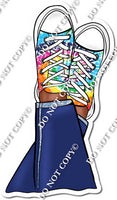 Dark Skin Tone Wearing Tie Dye Shoes w/ Variants