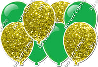 Flat Green & Yellow Sparkle - Horizontal Balloon Panel