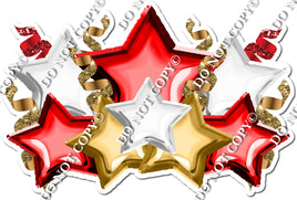 Foil Star Panel - Red, White, Gold