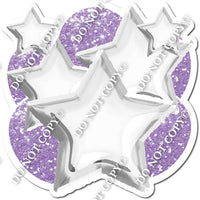 White & Lavender Balloon Star Bundle