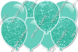 Combo Flat & Sparkle Mint - Horizontal Balloon Panels