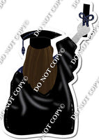 Navy Blue Sparkle Grad Brunette