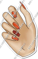 Light Skin Tone Hand with Red Nails w/ Variants