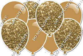Combo Flat & Sparkle Gold - Horizontal Balloon Panels