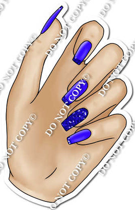 Light Skin Tone Hand with Blue Nails w/ Variants