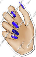 Light Skin Tone Hand with Blue Nails w/ Variants