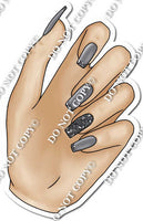 Light Skin Tone Hand with Silver Nails w/ Variants