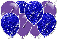 Flat Purple & Blue Sparkle - Horizontal Balloon Panel