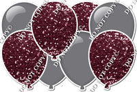 Grey & Burgundy - Horizontal Balloon Panel