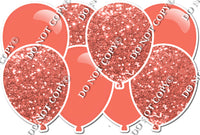 Combo Flat & Sparkle Coral - Horizontal Balloon Panels