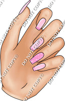 Light Skin Tone Hand with Baby Pink Nails w/ Variants