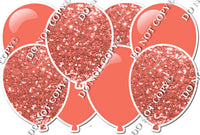 Combo Flat & Sparkle Coral - Horizontal Balloon Panels