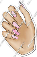 Light Skin Tone Hand with Baby Pink Nails w/ Variants