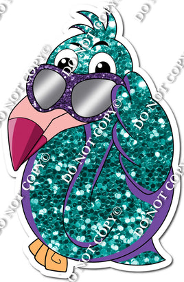 Sparkle Teal with Flat Purple - Flamingo Body w/ Variants